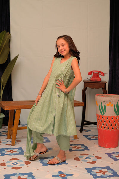 Cotton Dobby Jacquard Green Stitched Suit - Senorita