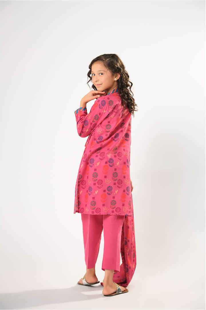 Cotton Khaddar Printed Tea Pink Stitched Suit - Senorita