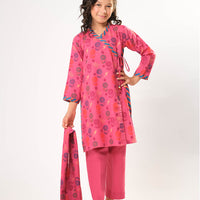 Cotton Khaddar Printed Tea Pink Stitched Suit - Senorita