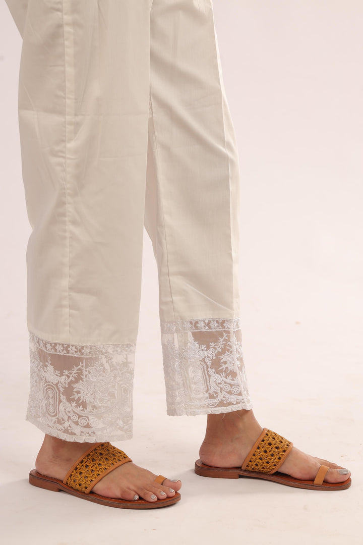 Cotton Off White Trouser - Stonez