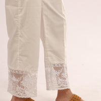Cotton Off White Trouser - Stonez
