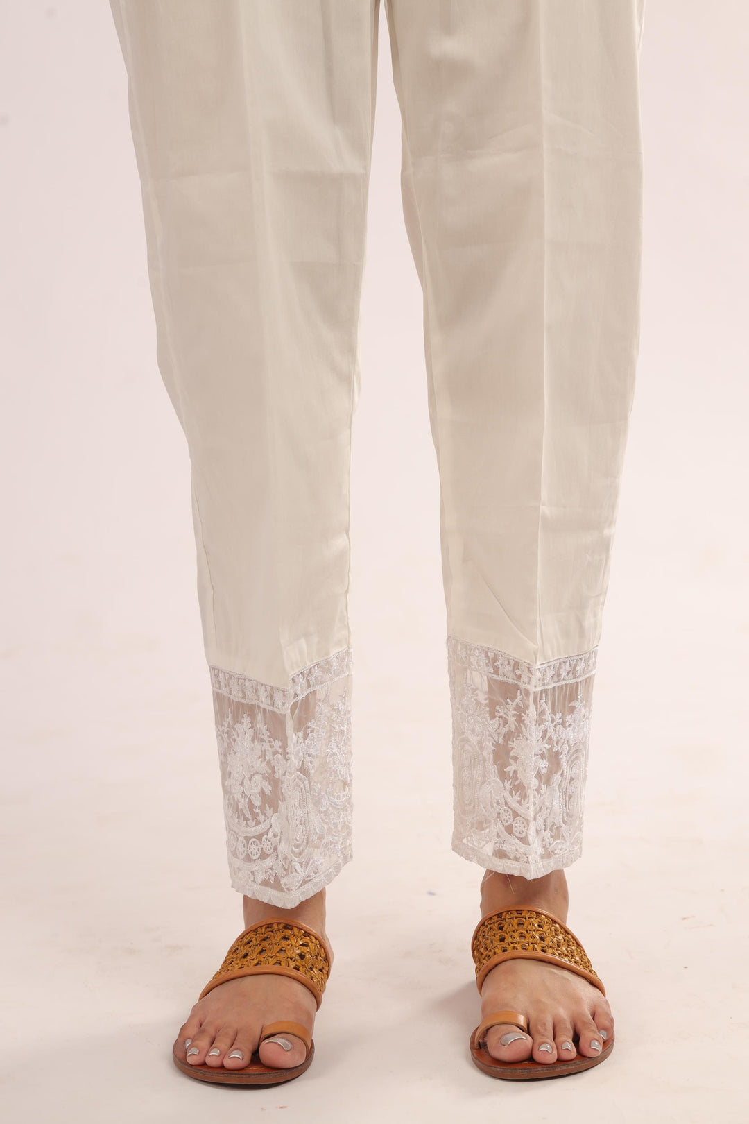 Cotton Off White Trouser - Stonez