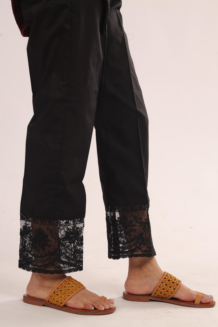 Cotton Black Trouser - Stonez