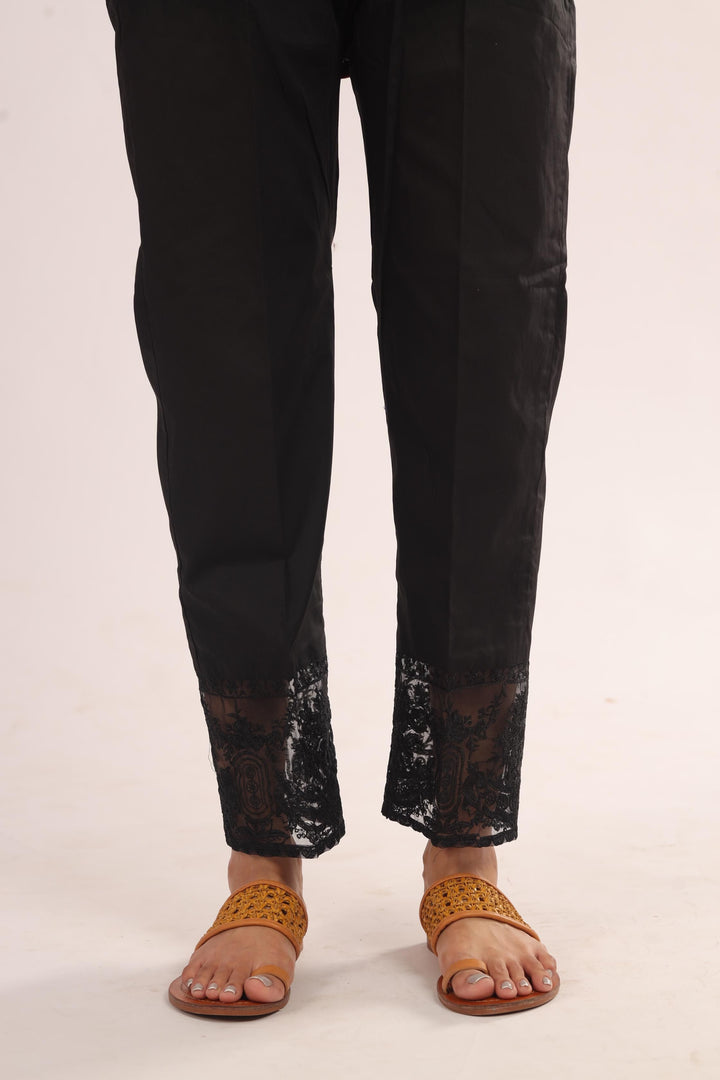 Cotton Black Trouser - Stonez