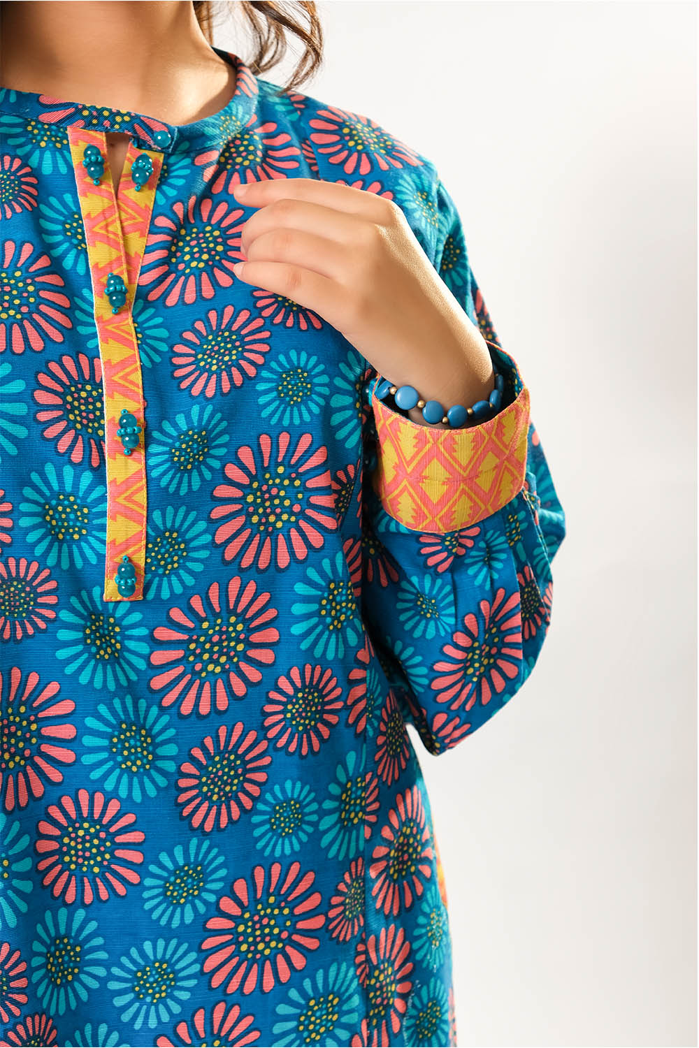 Cotton Khaddar Printed Blue Stitched Suit - Senorita