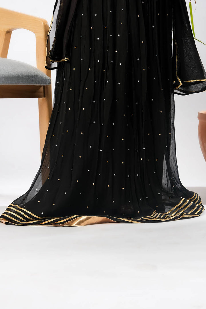 Formal Black & Gold Stitched Suit - Senorita