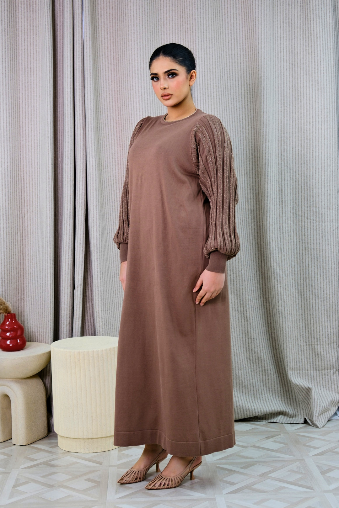 Safiya Beige Knit Dress
