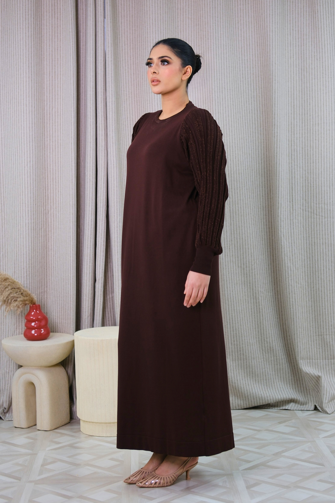 Safiya Brown Knit Dress