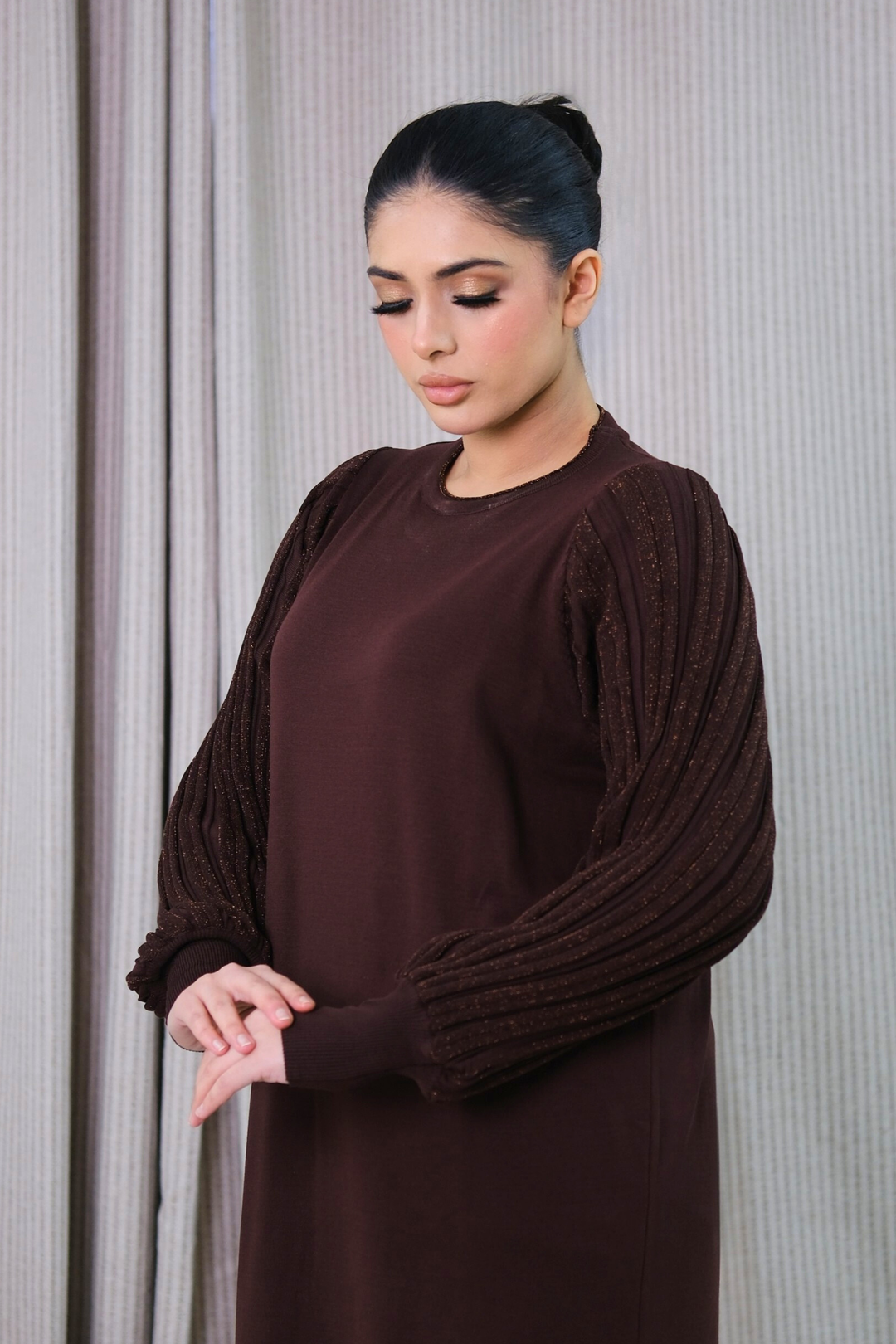 Safiya Brown Knit Dress