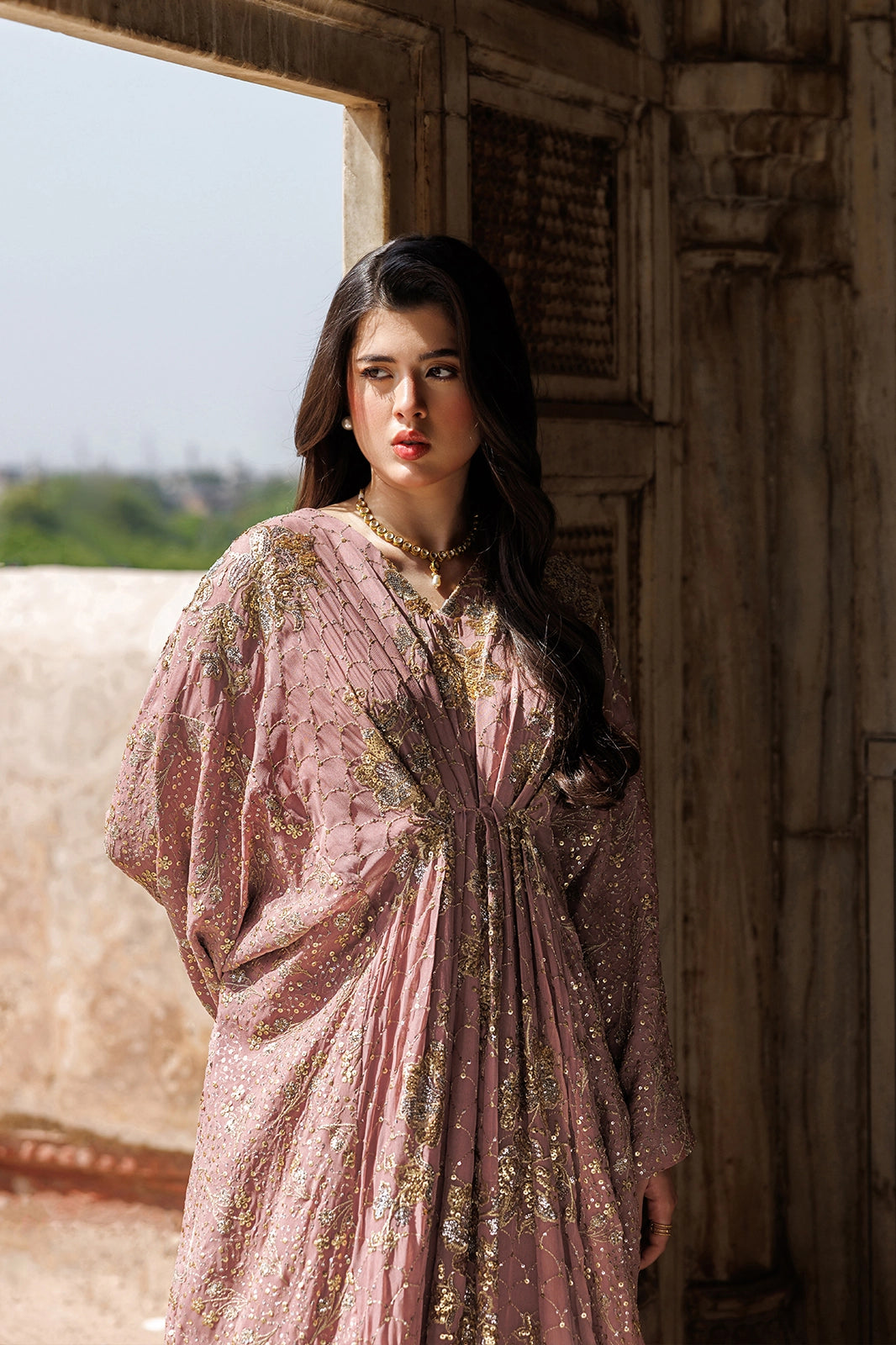 Chiffon & Resham Tea Pink Stitched Suit - Vanya