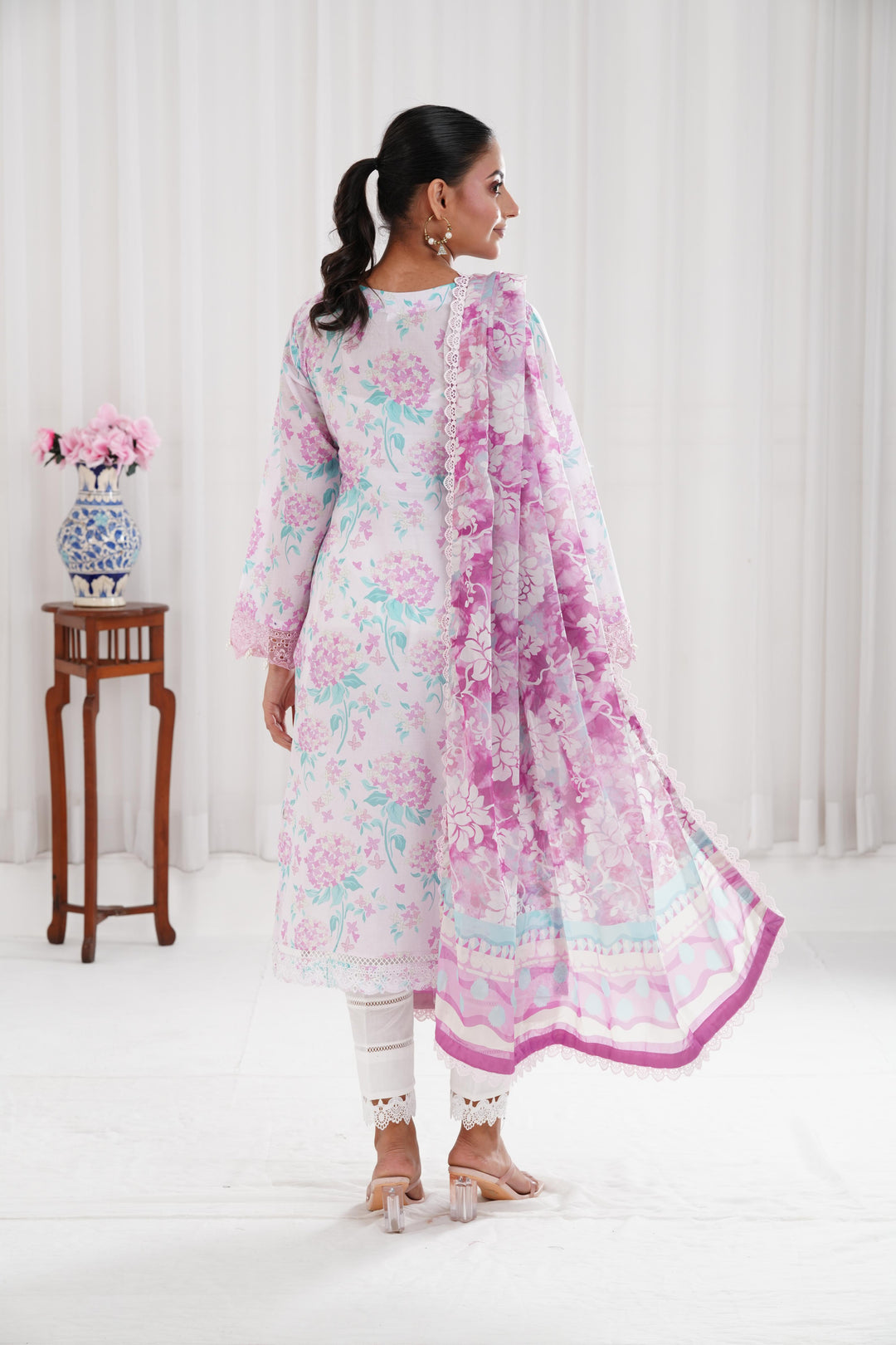 Blossom Mist - Farasha Printed Essentials Stitched