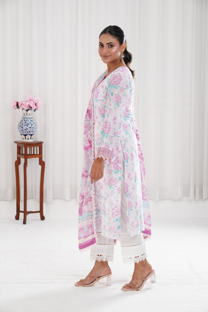 Blossom Mist - Farasha Printed Essentials Stitched