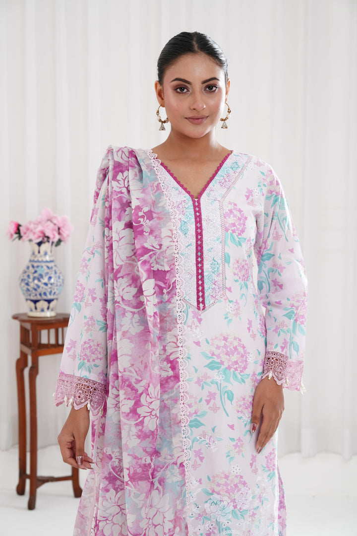 Blossom Mist - Farasha Printed Essentials Stitched