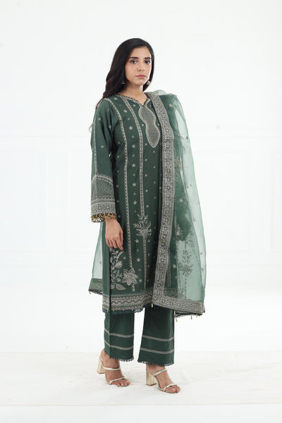 Emerald Eve - Farasha Bahaar Embroidered Lawn Stitched