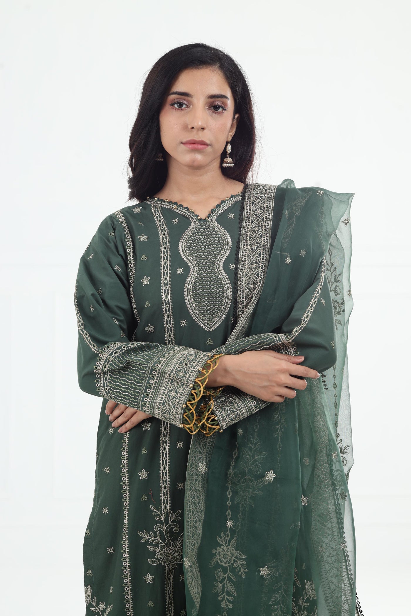 Emerald Eve - Farasha Bahaar Embroidered Lawn Stitched