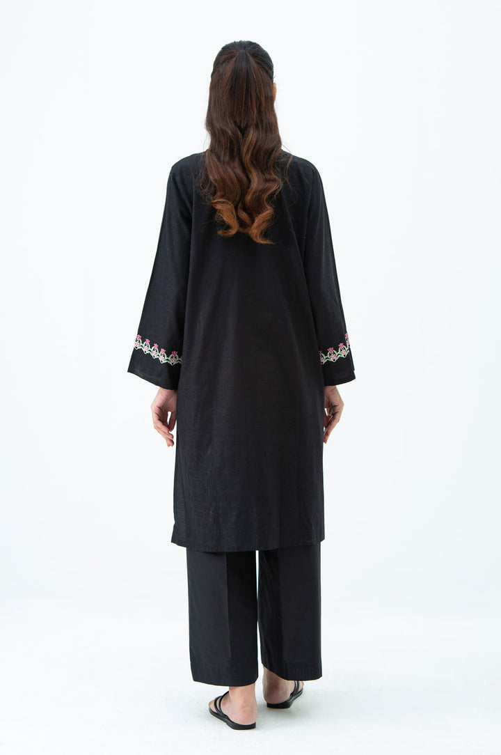Satin Jacquard Black Stitched Suit - Zeen