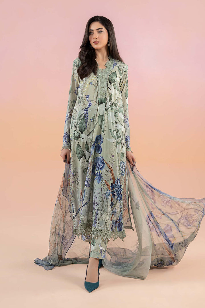 Printed Lawn Teal Stitched Suit - Maria B M Prints