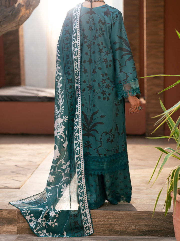 Cotton Teal Stitched Suit - Almirah