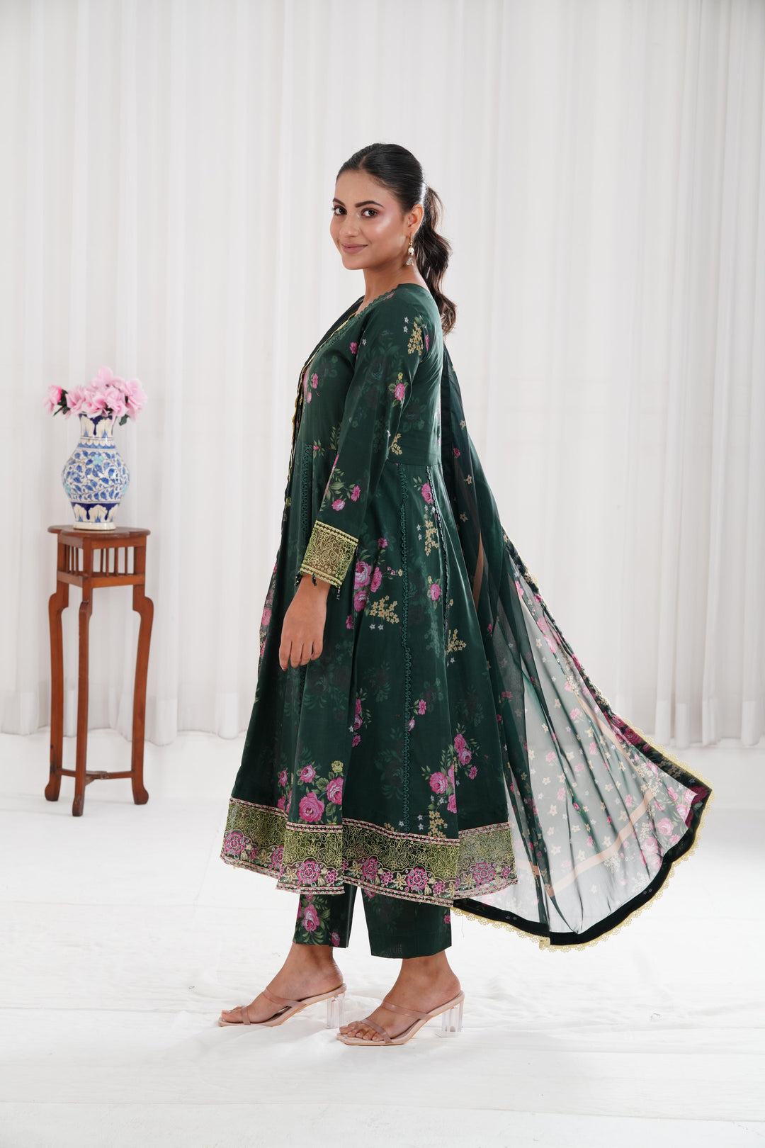Mystic Pine - Farasha Printed Essentials Stitched