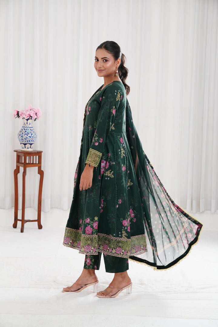 Mystic Pine - Farasha Printed Essentials Stitched