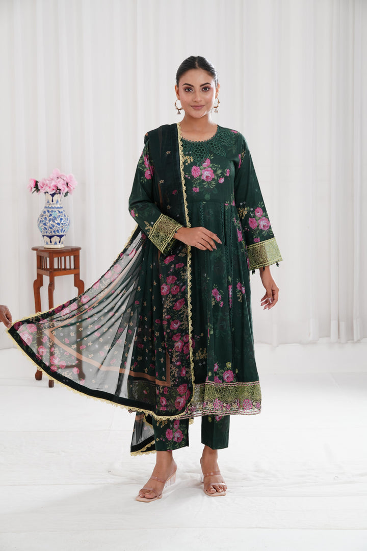 Mystic Pine - Farasha Printed Essentials Stitched