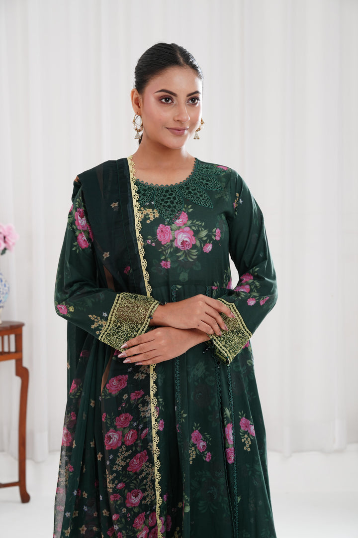 Mystic Pine - Farasha Printed Essentials Stitched