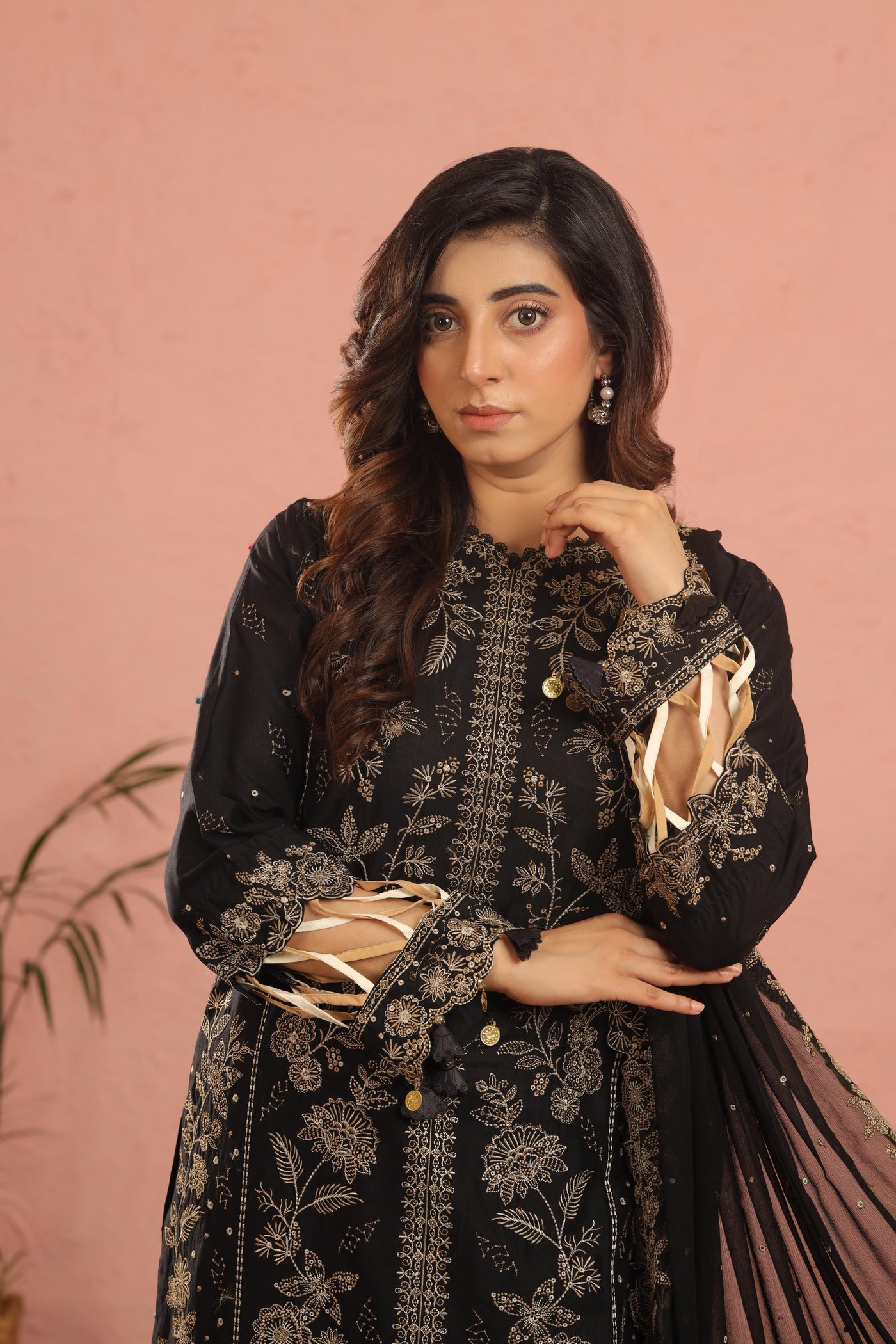 Raven Aura - Farasha Luxury Festive Stitched