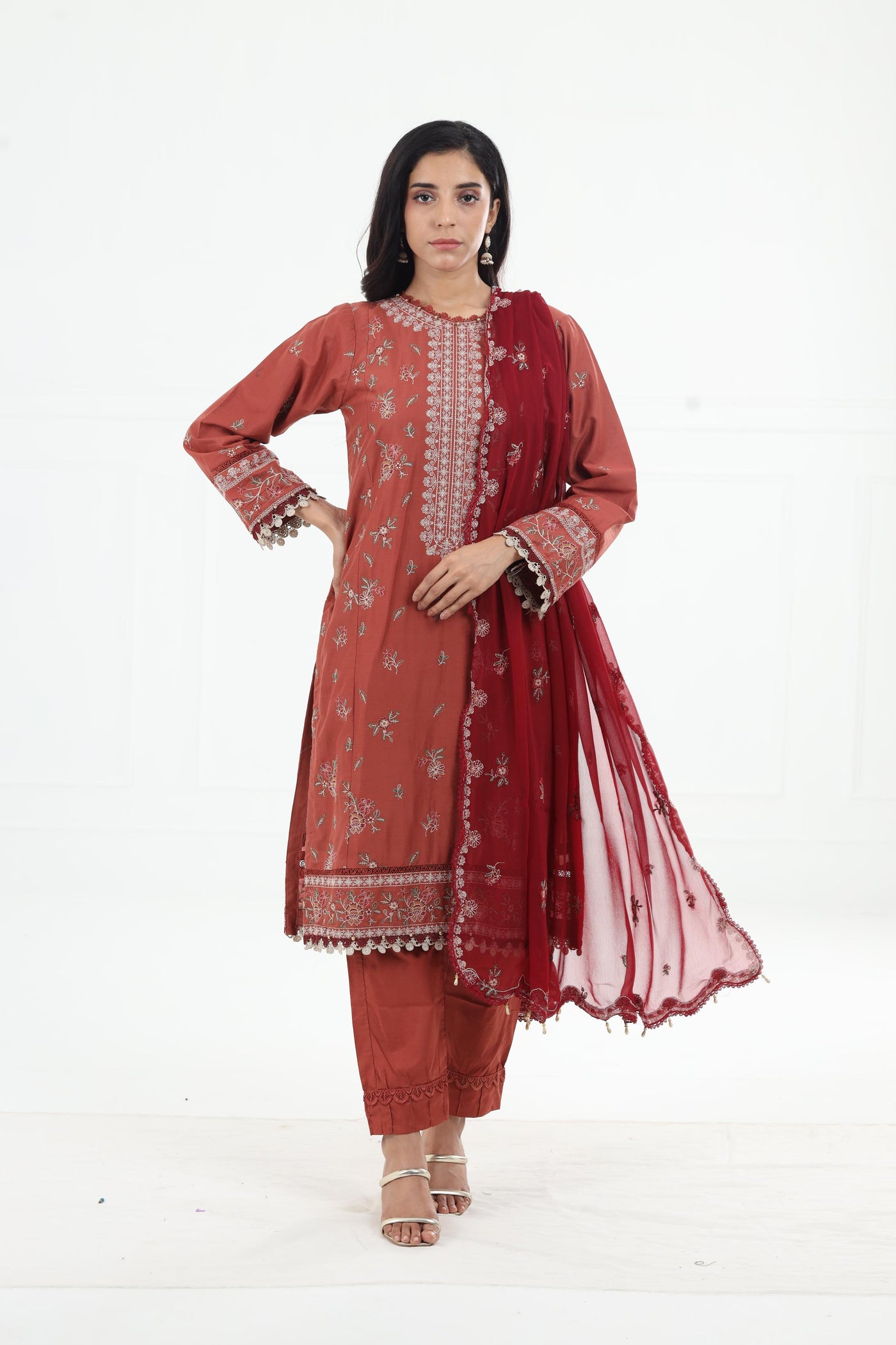 Russet Dusk - Farasha Bahaar Embroidered Lawn Stitched