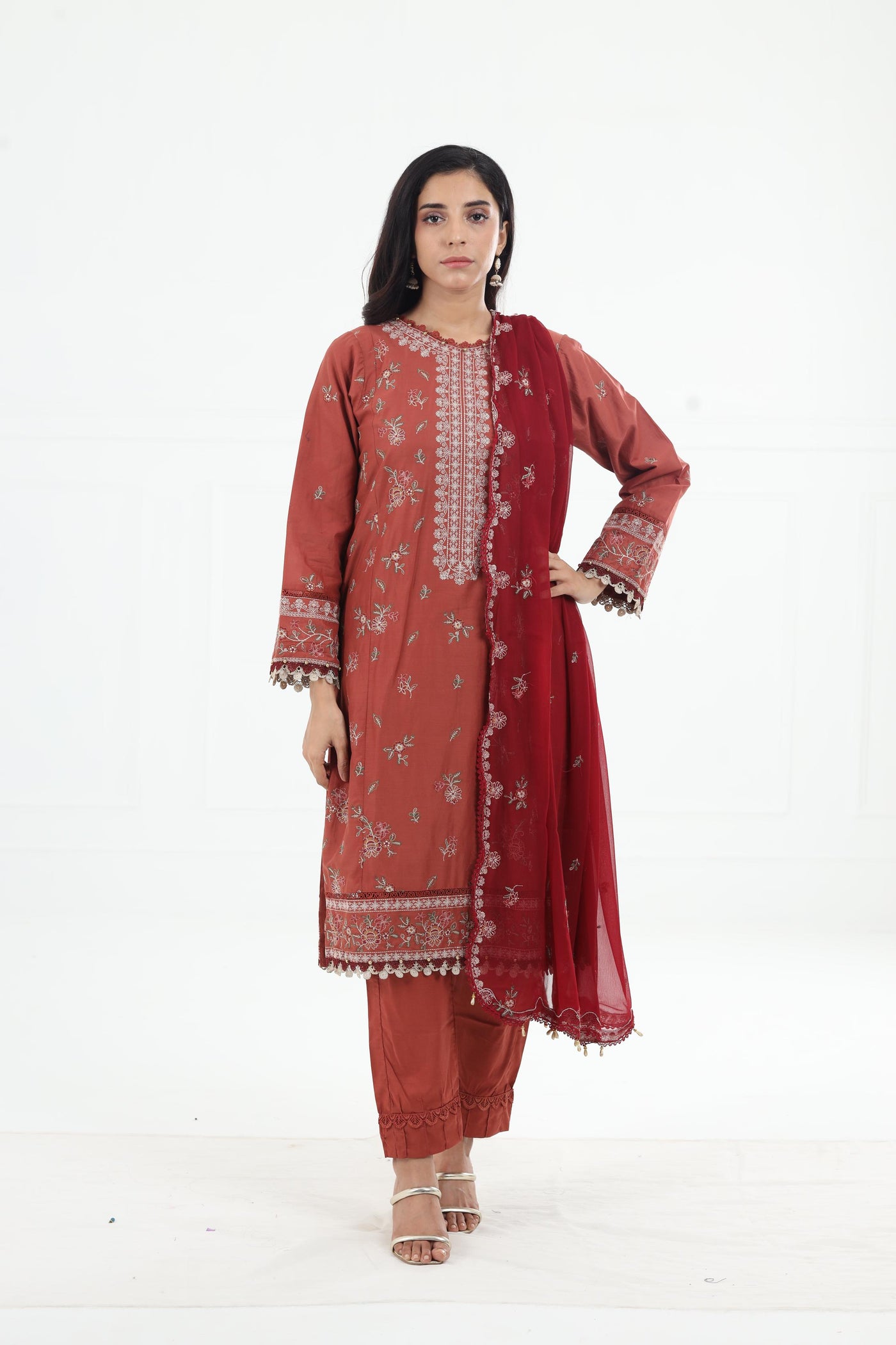 Russet Dusk - Farasha Bahaar Embroidered Lawn Stitched