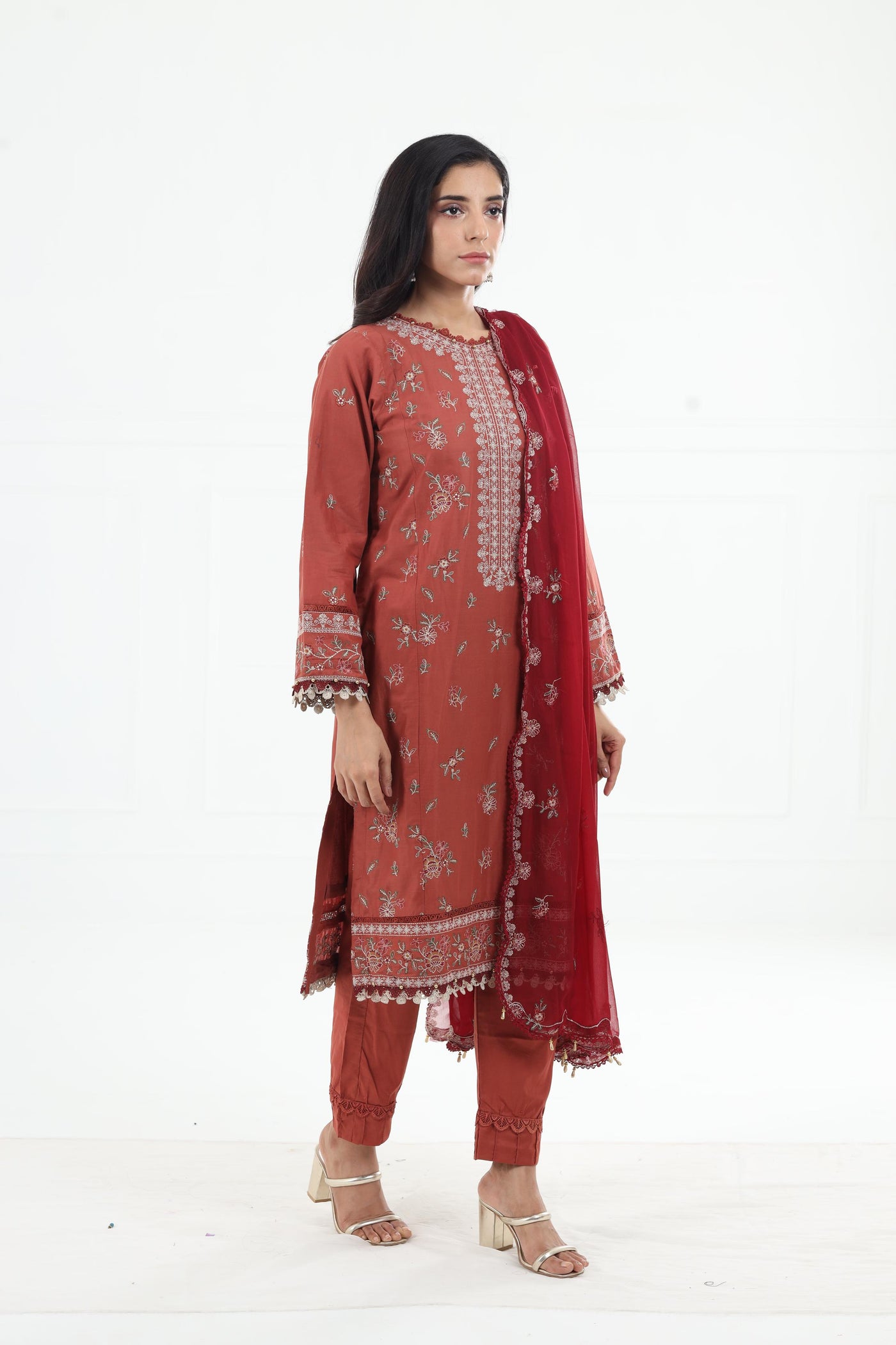 Russet Dusk - Farasha Bahaar Embroidered Lawn Stitched