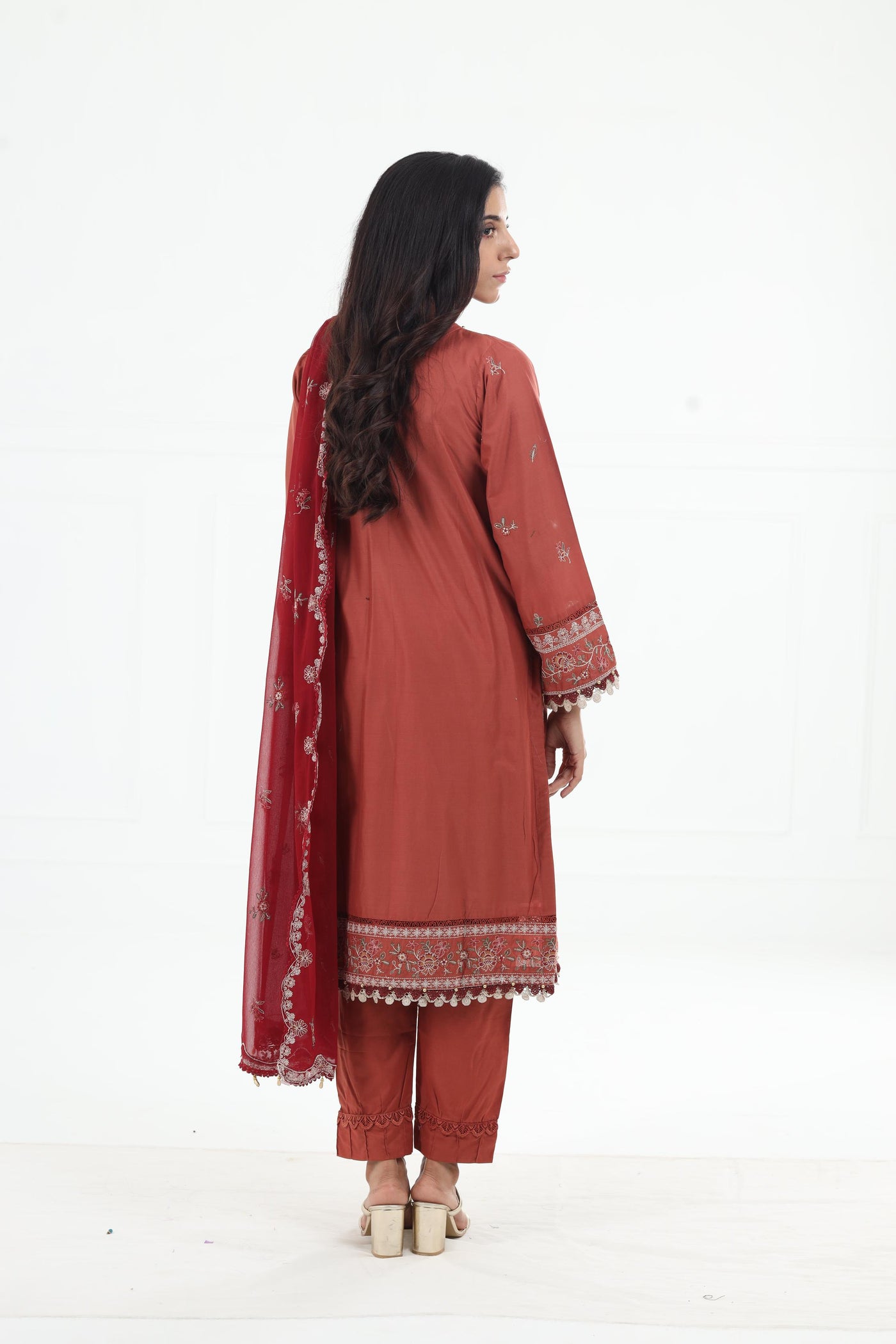 Russet Dusk - Farasha Bahaar Embroidered Lawn Stitched