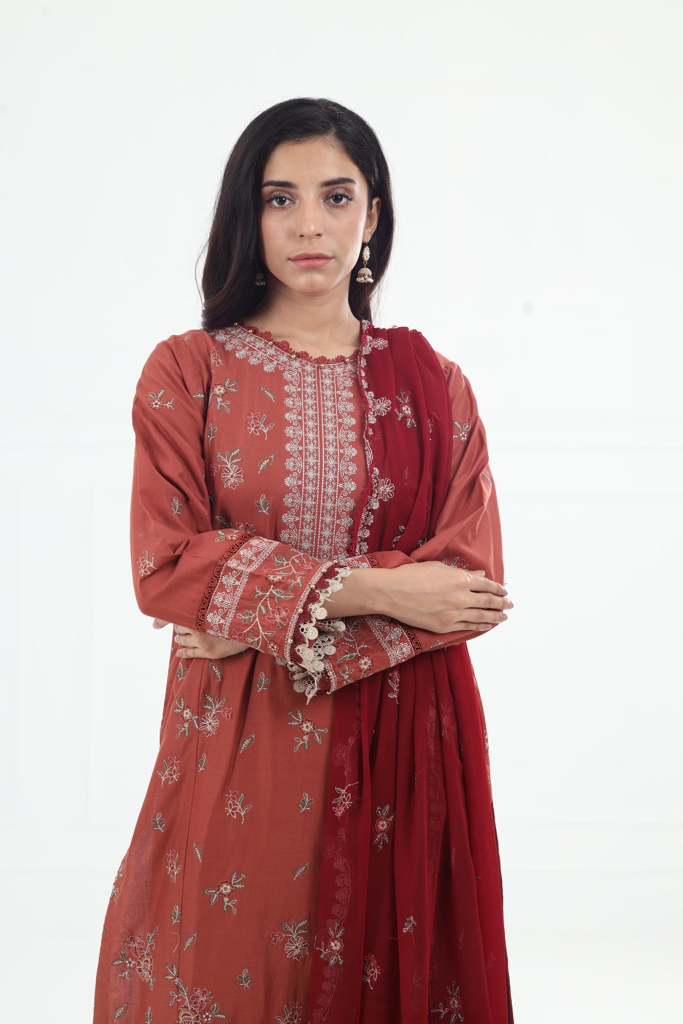 Russet Dusk - Farasha Bahaar Embroidered Lawn Stitched