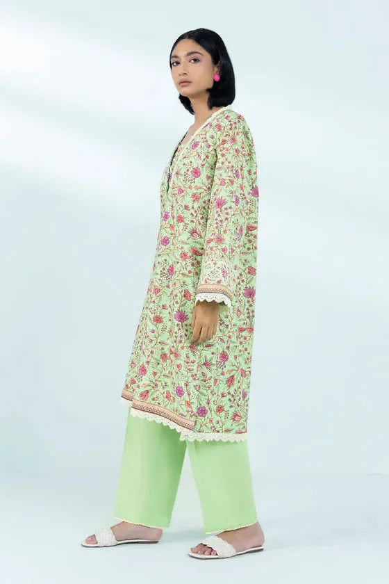 Cambric Pista Green Stitched Suit - Sapphire