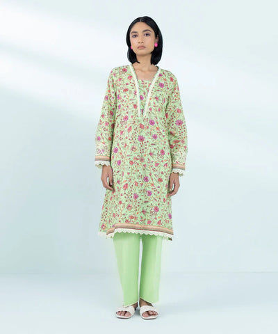 Cambric Pista Green Stitched Suit - Sapphire