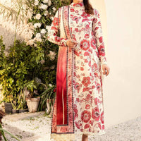 Printed Lawn Red Stitched Suit - Maria B M Basics Elaheh Stitched