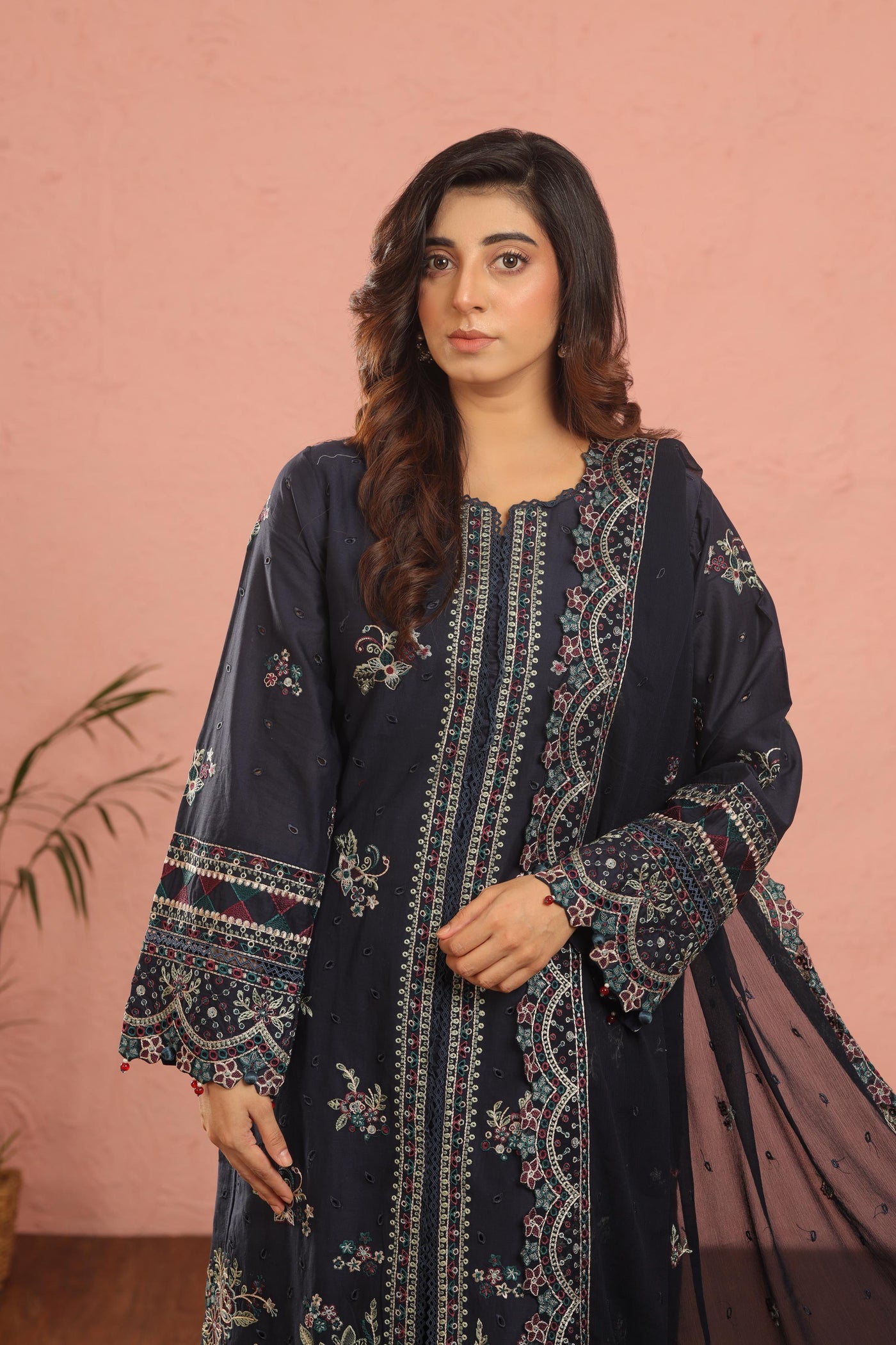 Deep Sapphire - Farasha Luxury Festive Stitched