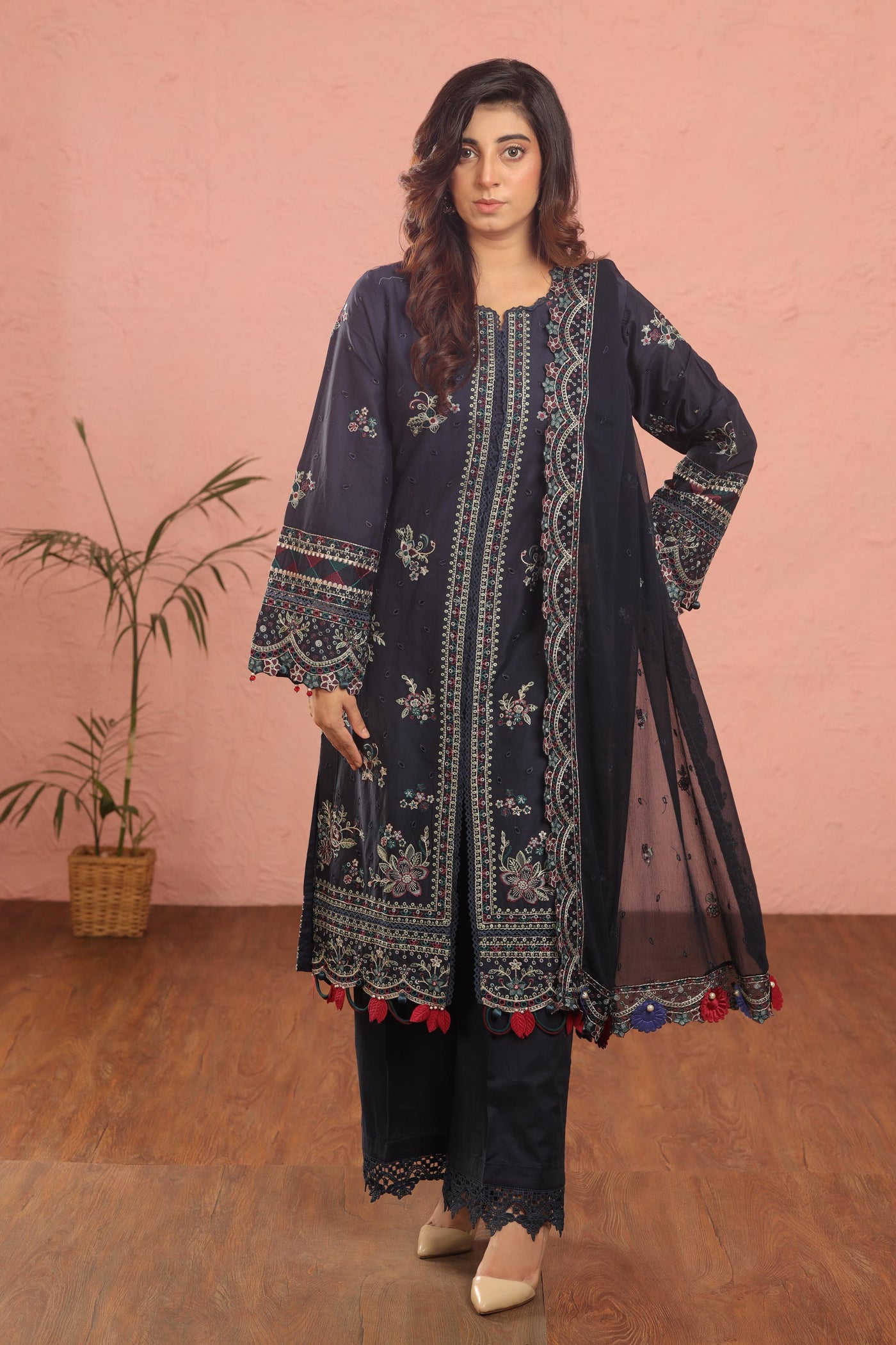 Deep Sapphire - Farasha Luxury Festive Stitched