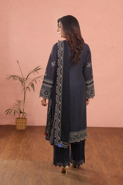 Deep Sapphire - Farasha Luxury Festive Stitched