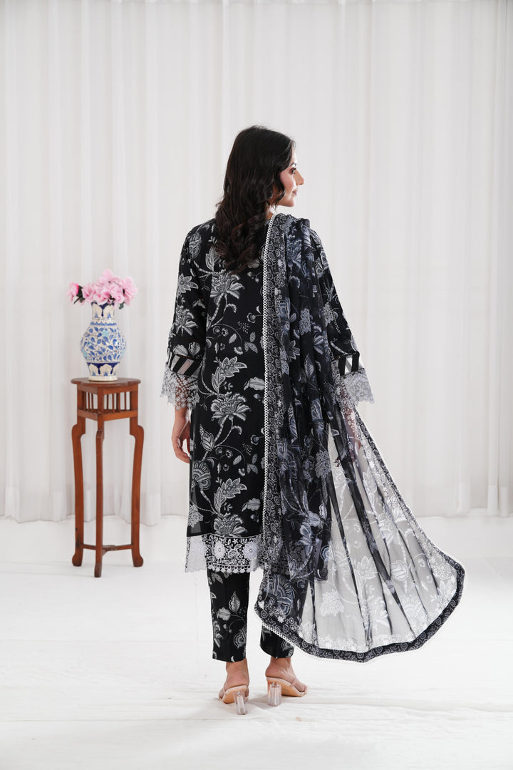 Sable Dusk - Farasha Printed Essentials Stitched