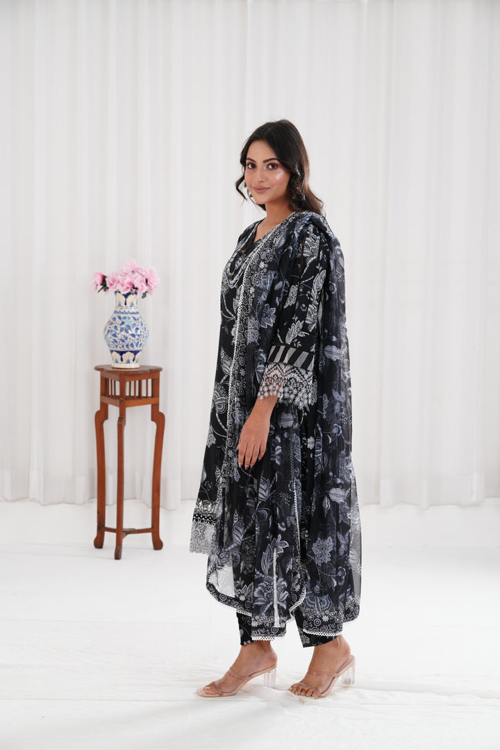 Sable Dusk - Farasha Printed Essentials Stitched