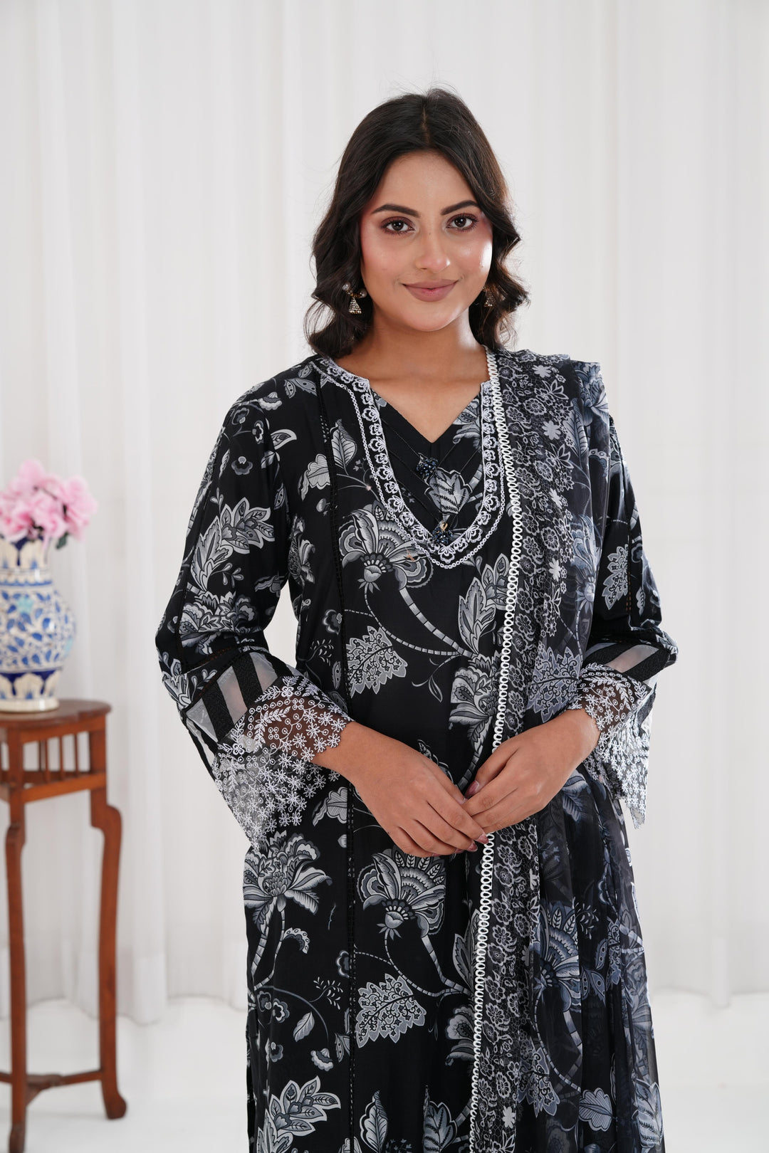 Sable Dusk - Farasha Printed Essentials Stitched