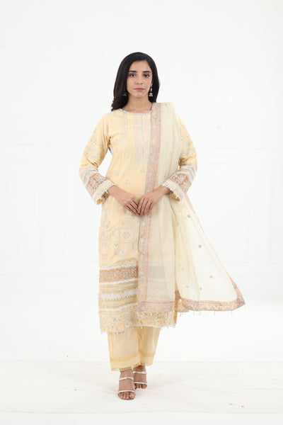 Vintage Bloom - Farasha Bahaar Embroidered Lawn Stitched