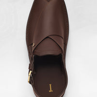 Plain Brown Peshawari Chappal - J. Junaid Jamshed