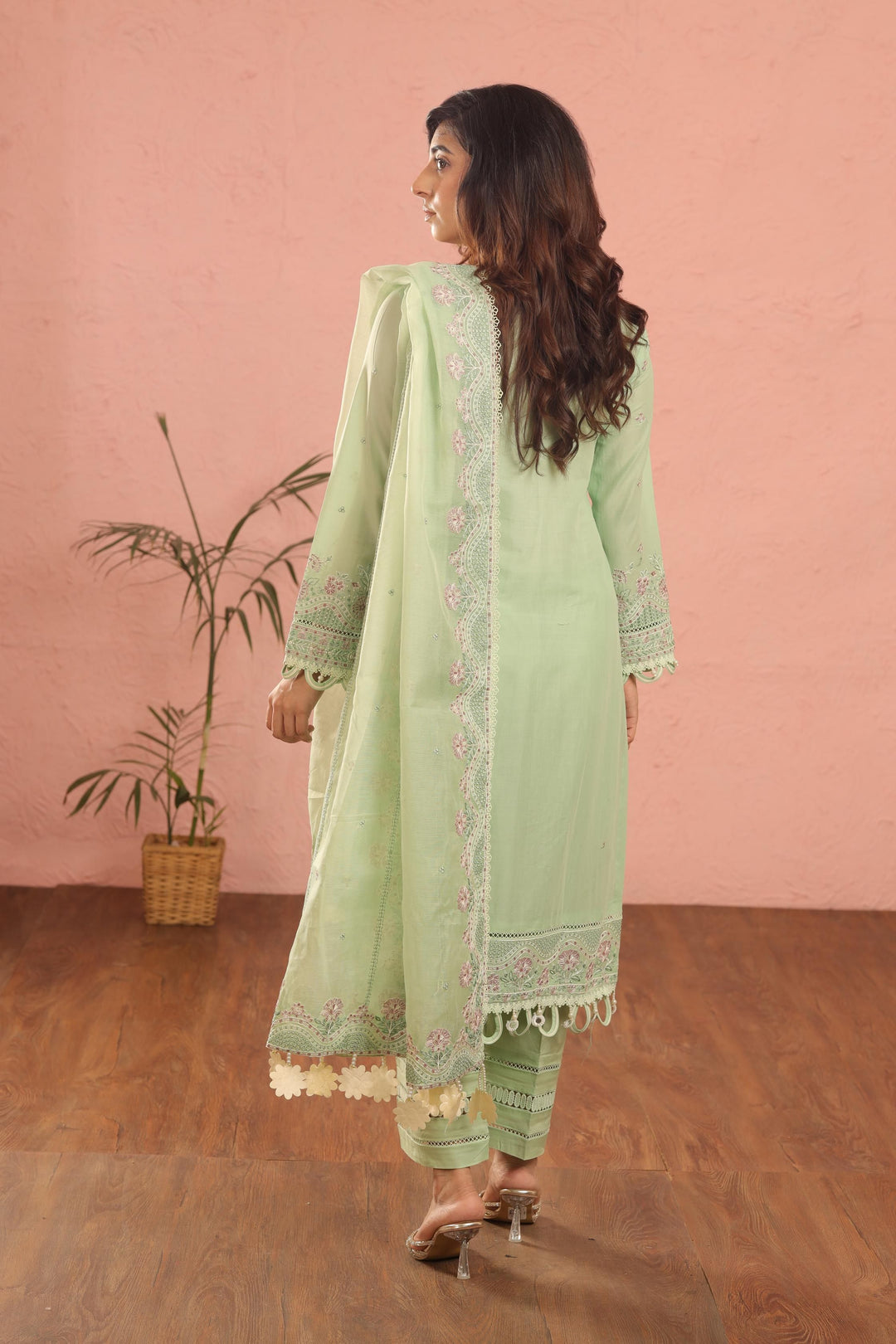 Whisper Mint - Farasha Luxury Festive Stitched