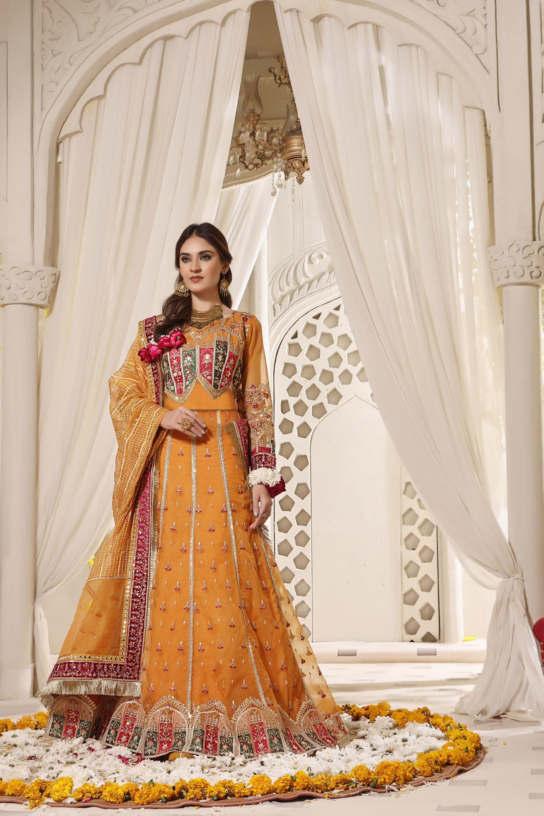 Organza Luxury Mustard 3 Piece Stitched Suit - Khas