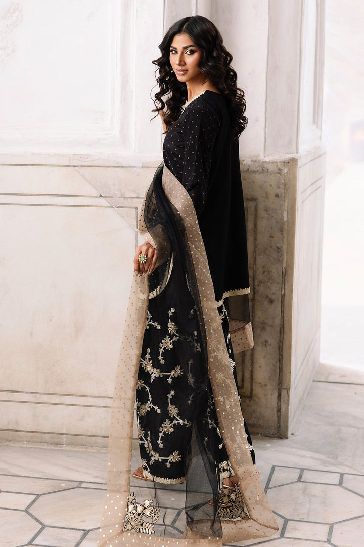 Raw Silk Black Stitched Suit - Charizma