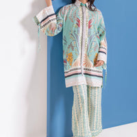 Cambric Sea Green Kurti - Bonanza