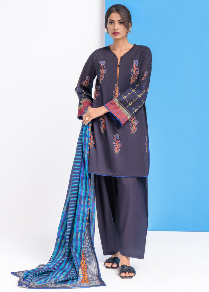 Lawn Black Stitched Suit - Bonanza
