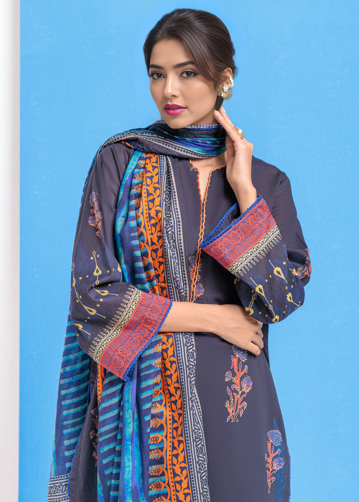 Lawn Black Stitched Suit - Bonanza