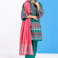 Jacquard Green Stitched Suit - Bonanza